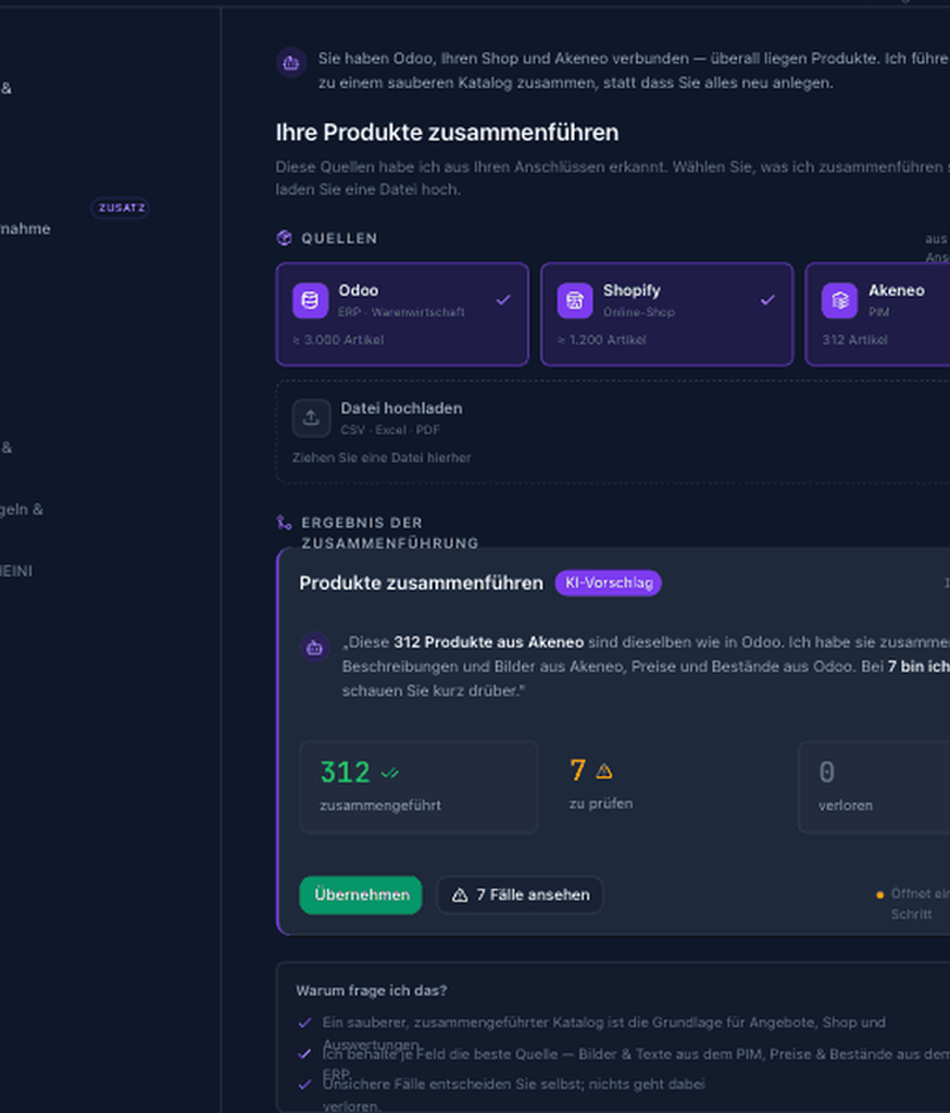 Tenant-Onboarding Herzstück — Produkte aus ERP, Shop und PIM zusammenführen